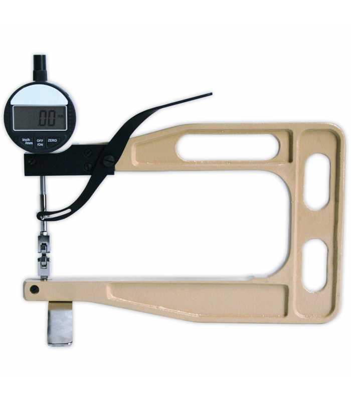 Checkline DMD-820-1 [DMD-820-1-F] Digital Thickness Gauge, Range 0 - 1 in (0 - 25 mm), Jaw Depth 200 mm, Feeler F (3.5 mm) For Sheet Metal, Glass, Round Material