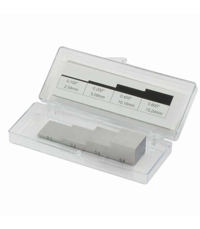 Checkline SB [SB5-SS] 5-Step SS (304) Test Block, 0.100 / 0.200 / 0.300 / 0.400 / 0.500 Inch - Uncertified, Supplied In Plastic Case