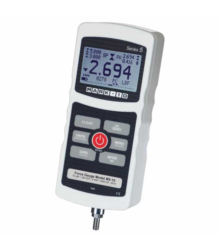 Checkline Series 5 [M5-012] Advanced Digital Force Gauge, 0.12 lbF / 2 ozF / 50 gF / 0.5 N / 500 mN Capacity