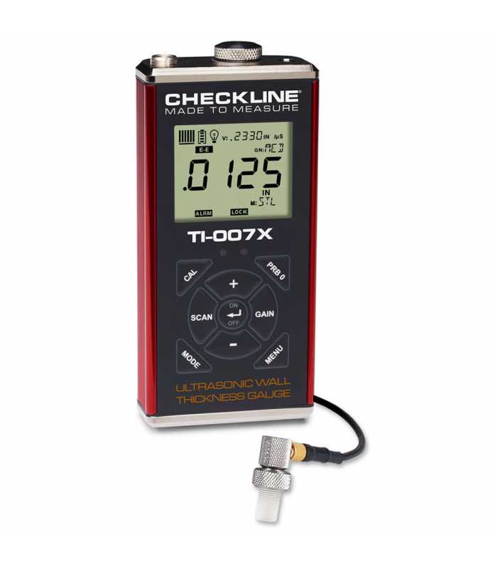 Checkline TI007X [TI-007X] Precision Ultrasonic Wall Thickness Gauge, 0.0060" - 1.000" (0.150 - 25.40 mm)