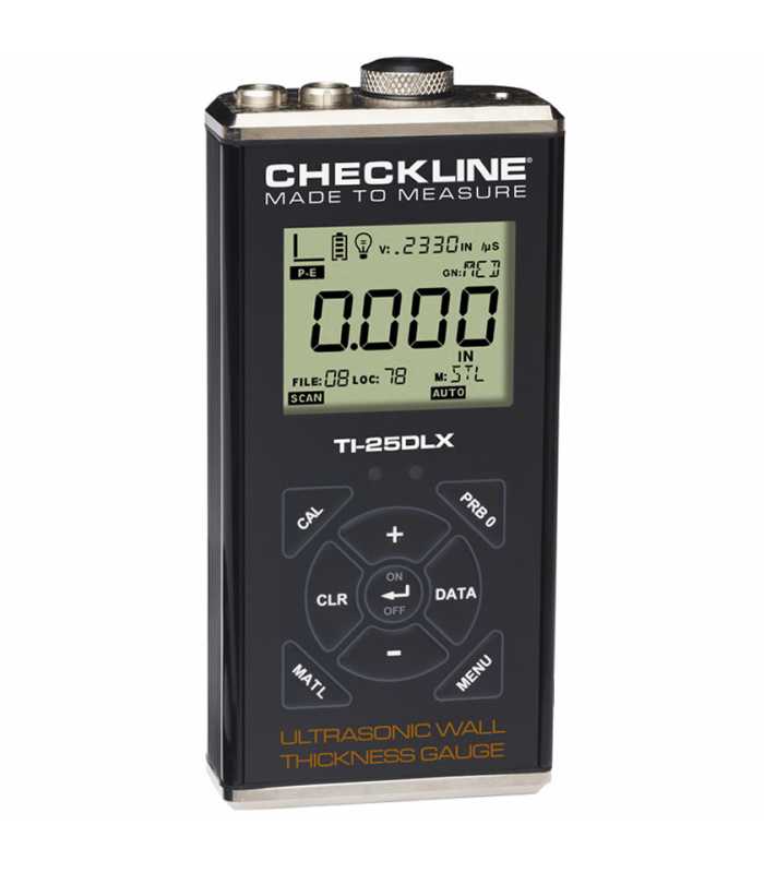 Checkline TI25DLXWOP [TI-25DLX-WOP] Ultrasonic Wall Thickness Gauge with Data Logging & USB Output (No Probe)