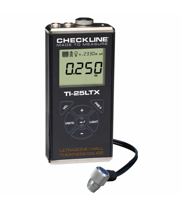 Checkline TI25LTX [TI-25LTX] Ultrasonic Thickness Gauge Kit (Steel Only), 0.040-6.000" (1.00-150.0 mm)