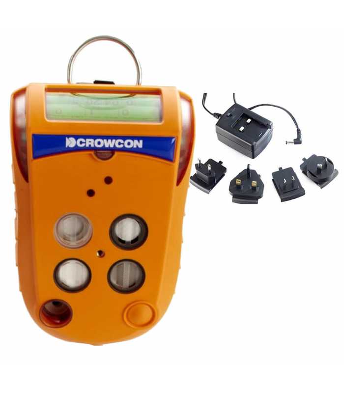 Crowcon Gas-Pro [GPA-0014-EA-A] 4-Gas Confined Space Entry Monitor, CO, H2S, O2, CH4 with Multi Region Power Lead, Non-pumped, No Flow Plate