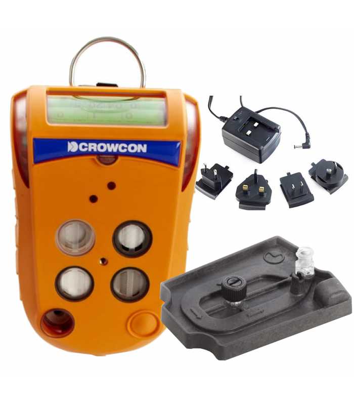 Crowcon Gas-Pro IR [GPP-0003-EA-A] 5-Gas Confined Space Entry Monitor, Dual CO+H2S,O2, LEL IR CH4, PID - Pumped, With Flow Plate and Multi Region PSU