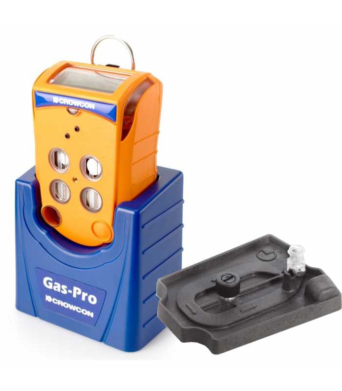 Crowcon Gas-Pro [GPP-0015-EA-C] 5-Gas Confined Space Entry Monitor, CO, H2S, O2, CH4, CO2 with Multi Region Cradle Charger, Pumped with Flow Plate