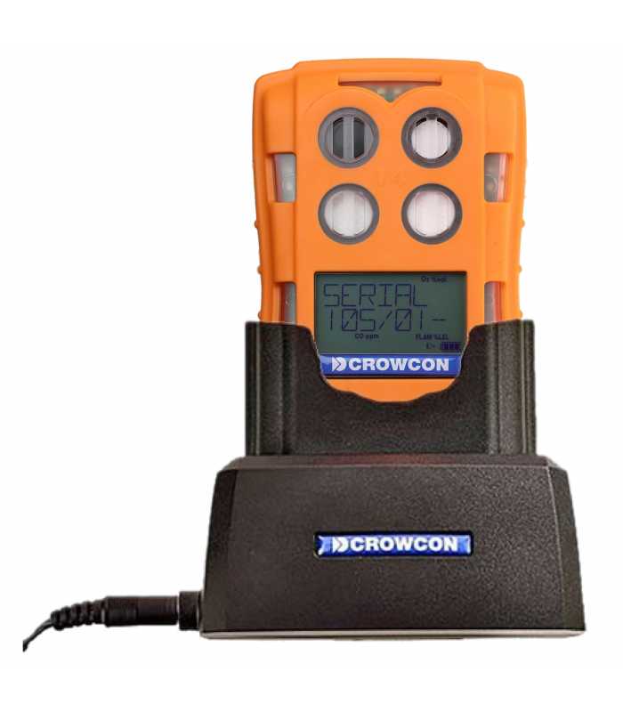 Crowcon T4 [T4-ZOCA-CRD] 3-Gas Portable Multigas Detector, O2, CO, CH4 % LEL with Cradle Charger