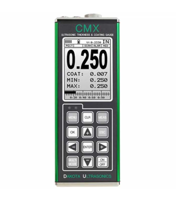 Dakota Ultrasonic CMX [CMX-H] Combination Coating & Wall Thickness Gauge with High Temp Transducer, up to 300 F (150 °C)