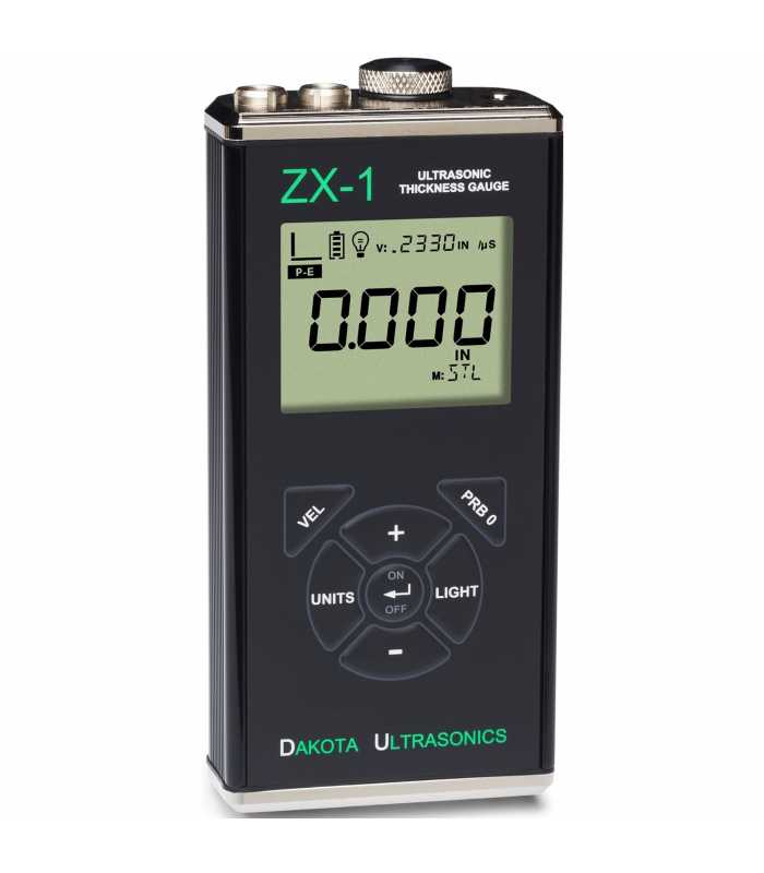 Dakota Ultrasonics ZX-1 [Z-300-0001] Thickness Gauge Complete Kit with T-102-2000 Probe (0.63 - 914.4 mm)