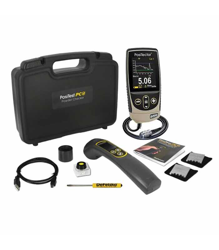 DeFelsko PosiTest PC [KITPCFNS3] Powder Inspection Kit With PosiTector 6000 FNS3 Advanced Body Ferrous and Non Ferrous All Metals Coating Thickness Gauges