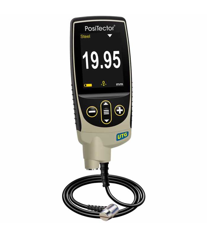 DeFelsko PosiTector UTG C [UTGCLF3-G] Advanced Ultrasonic Thickness Gage w/ PRBUTGCLF-C Low Frequency Cabled Probe Type 2.25 MHz Dual Element, Range: 0.080" To 5.000" (1.00 to 125.00mm)