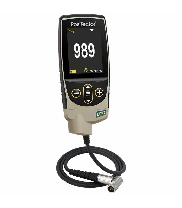 DeFelsko PosiTector UTG P [UTGP3-G] Advanced Ultrasonic Thickness Gage w/ PRBUTGP-C Precision Cabled Probe Type 15 MHz Single Element Delay Line, Range: 0.008" to 0.475" (0.2 to 12.0 mm)