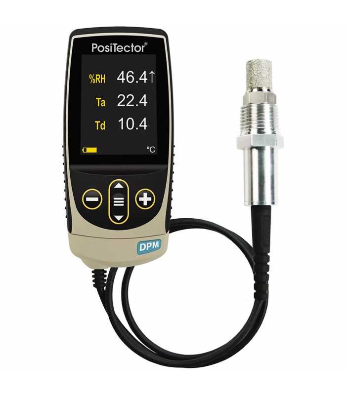 DeFelsko PosiTector DPM [DPMD1-G] Standard Dew Point Meter With PRBDPMD-C Cabled Probe With 1/2" NPT Threads