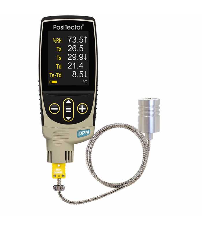 DeFelsko PosiTector DPM [DPMS3-G] Advanced Dew Point Meter With PRBDPMS-C Integral Probe With Cabled Surface Temperature Sensor