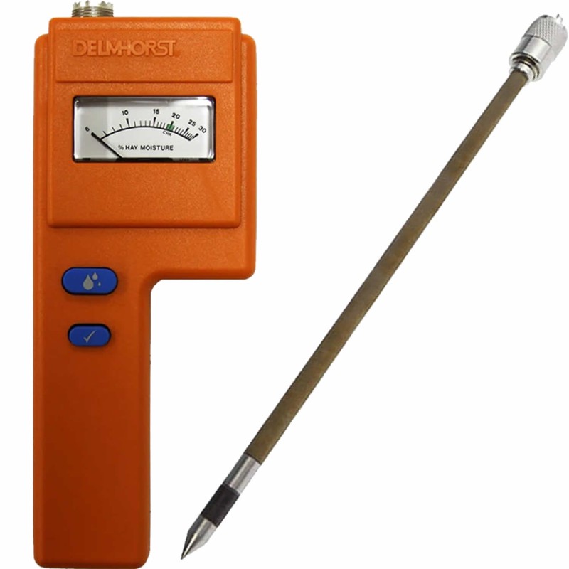 Delmhorst F-6 [F-6/6-30/1235/18] Analog Moisture Meter For Hay (6%-30% MC) 1235 18 Inch Probe Value Package