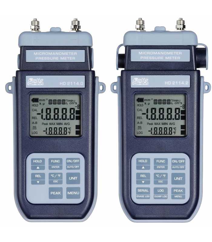 Delta Ohm HD2114 Portable Pressure Micromanometer Thermometer, ±20 mbar