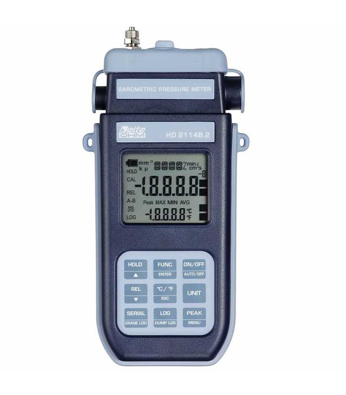 Delta Ohm HD21142 [HD2114.2] Portable Pressure Micromanometer Thermometer Data Logger with 20mbar Built-in Sensor