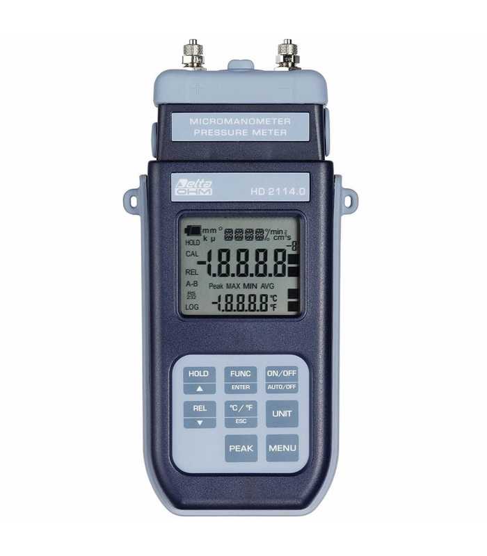 Delta Ohm HD21140 [HD2114.0] Portable Pressure Micromanometer Thermometer with 20mbar Built-in Sensor