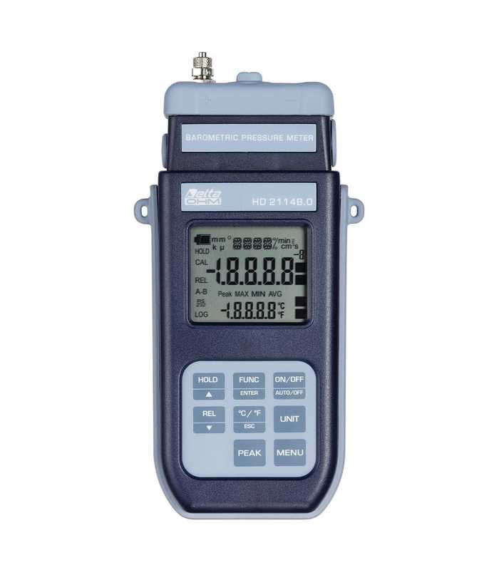 Delta Ohm HD2114 [HD2114B.0] Portable Barometer-Manometer-Thermometer with Built-in Barometric Sensor (600-1100 mbar)