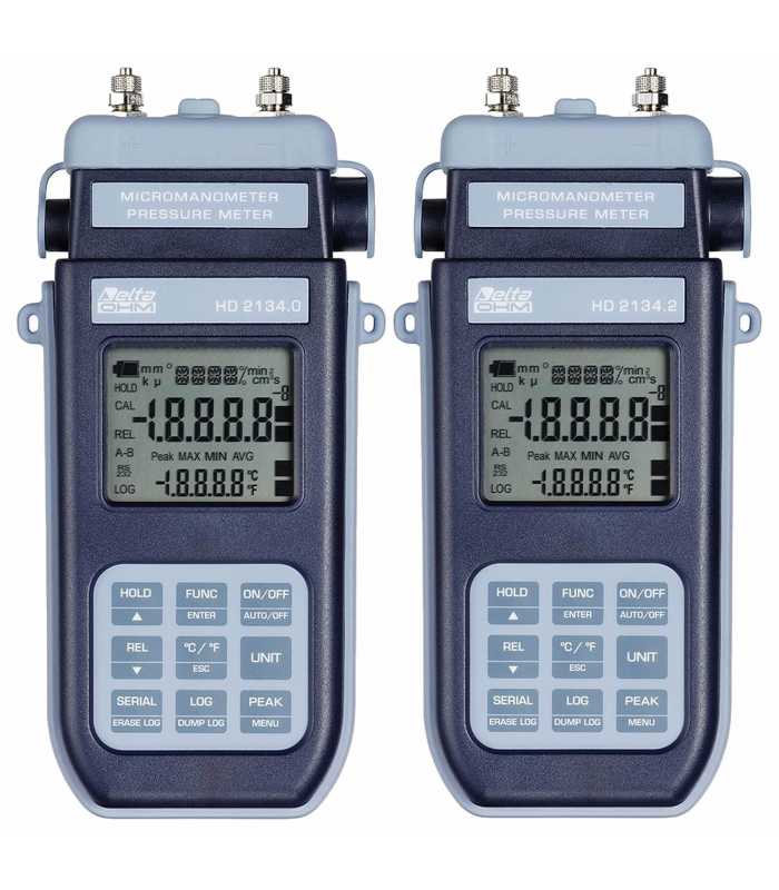 Delta Ohm HD2134 Portable Pressure Micromanometer Thermometer, 200 mbar
