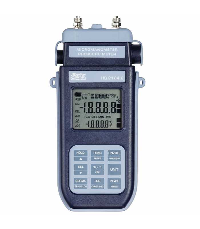 Delta Ohm HD2134 [HD2134.2] Handheld Micromanometer - Thermometer Data Logger with 200mbar Built-in Sensor