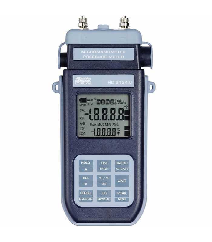 Delta Ohm HD2134 [HD2134.0] Portable Pressure Micromanometer Thermometer with 200mbar Built-in Sensor
