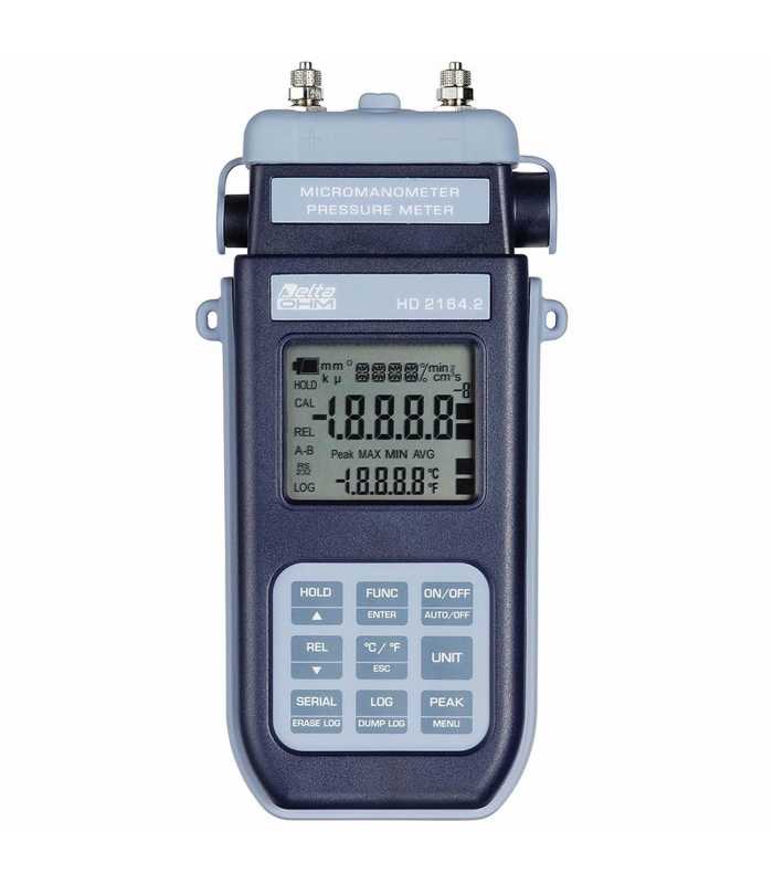Delta Ohm HD2164 [HD2164.2] Handheld Micromanometer - Thermometer Data Logger with 2000mbar Built-in Sensor