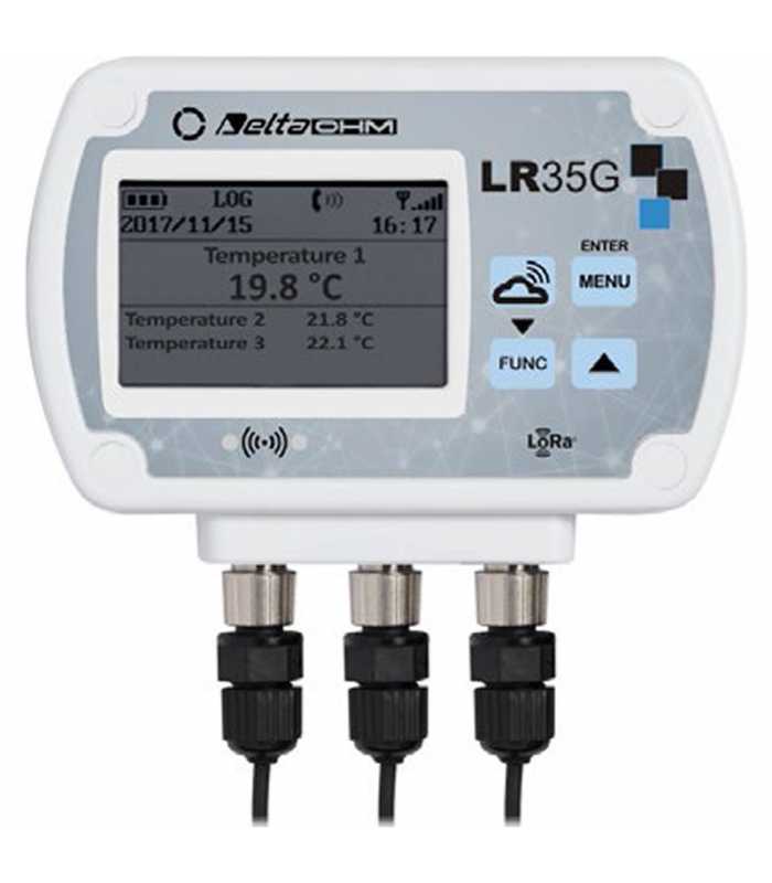 Delta Ohm LR35 [LR357P/3TC-G] Temperature LoRaWAN Data Logger w/ 3 Inputs, 42,000 Samples and Graphic LCD Display