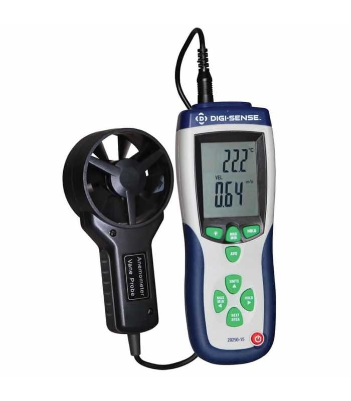 Digi-Sense 2025015 [20250-15] Professional Vane Thermo-Anemometer w/ NIST Traceable Calibration