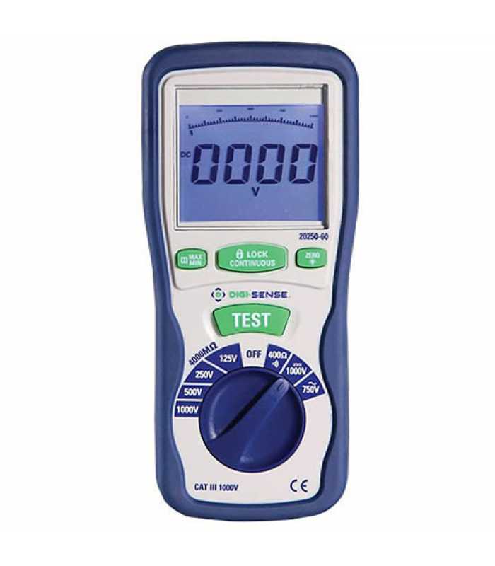 Digi-Sense WD-20250-60 [WD-20250-60] 125V / 250V / 500V / 1000 V AC/DC Handheld Insulation Tester