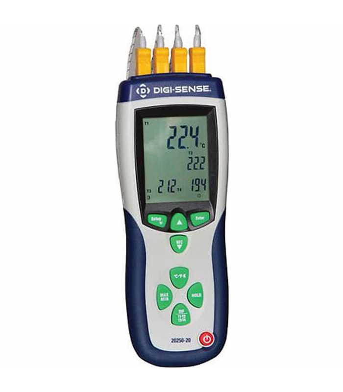Digi-Sense 20250-20 [WD-20250-20] Professional 4-Input Data-Logging Thermocouple Probe Thermometer, Type K , -328 to 2,501°F (-200 to 1,372°C)