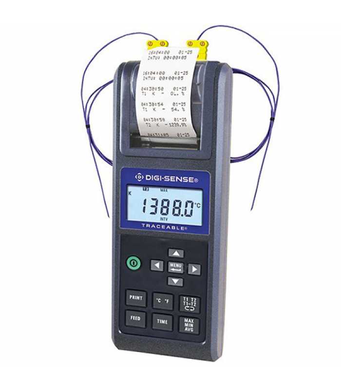 Digi-Sense 37803-89 [WD-37803-89] Printing Thermocouple Thermometer with NIST-Traceable Calibration