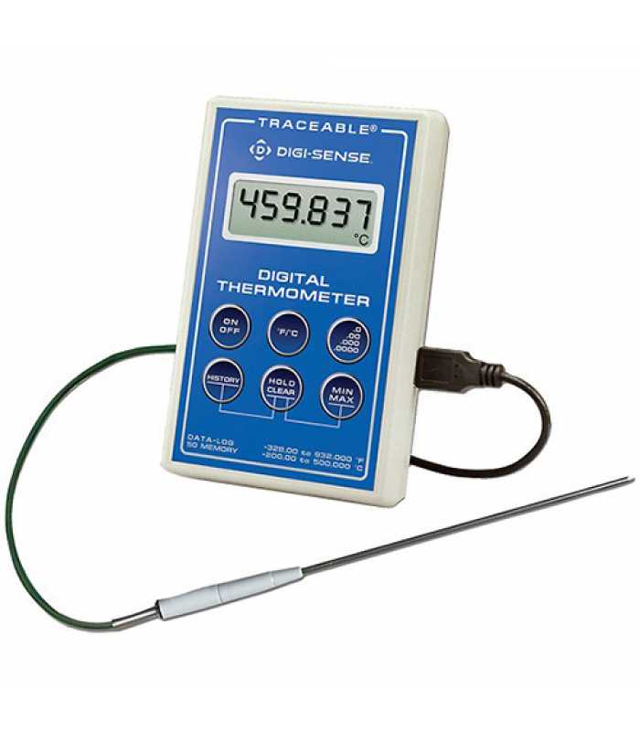 Digi-Sense 37804-07 [WD-37804-07] Scientific Single-Input RTD Thermometer with NIST-Traceable Calibration, Bullet Probe