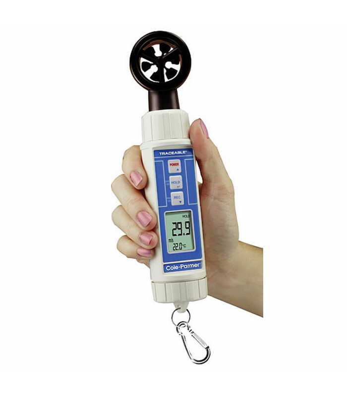 Digi-Sense 37955-16 [WD-37955-16] Traceable Vane Thermoanemometer/Hygrometer/Dew Point Pen with Calibration