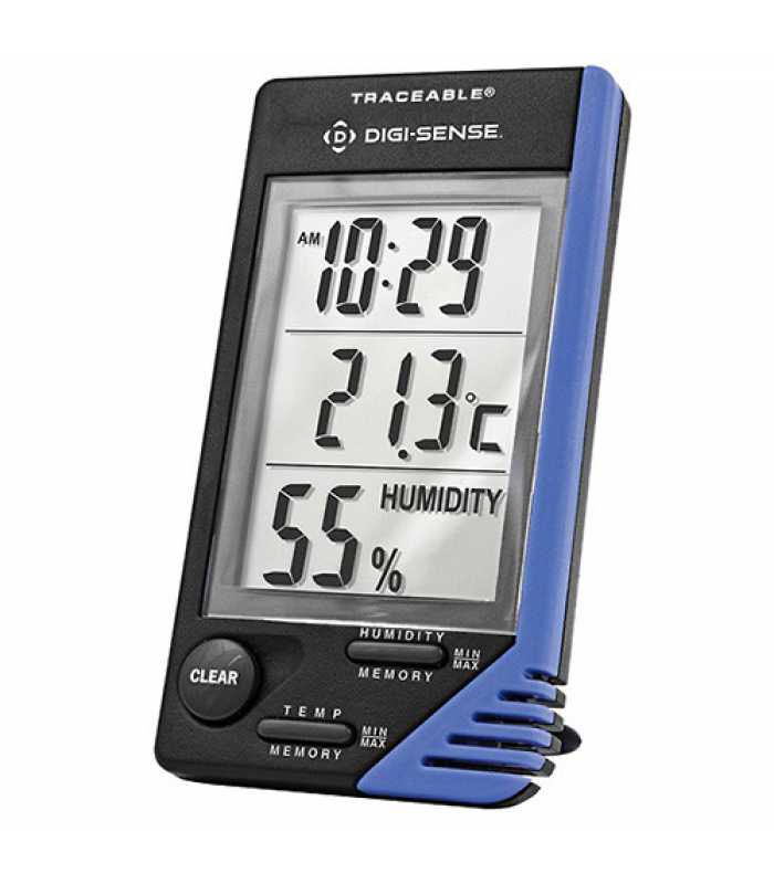 Digi-Sense 90080-06 [WD-90080-06] Thermometer with Clock, Humditiy Monitor and NIST-Traceable Calibration
