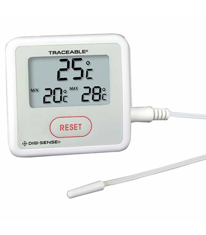 Digi-Sense 94460-77 [WD-94460-77] Sentry Triple-Display Thermometer with NIST-Traceable Calibration, -50 to 70 °C, Wire Probe