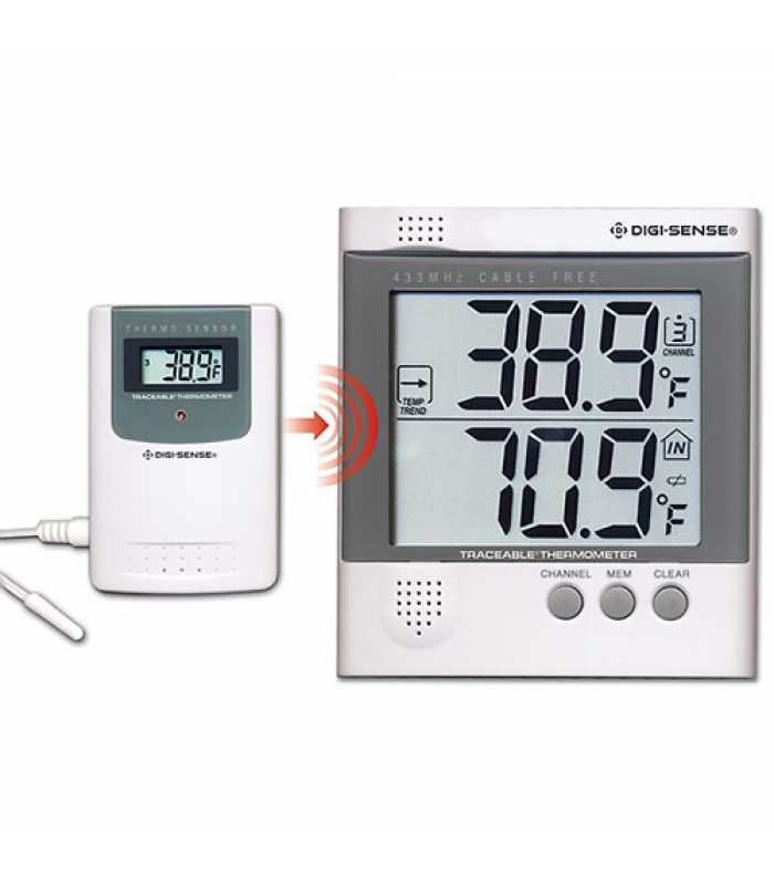 Digi-Sense 94460-78 [WD-94460-78] Wireless Thermometer Set with NIST-Traceable Calibration, 1 Remote Module w/Bullet Probe
