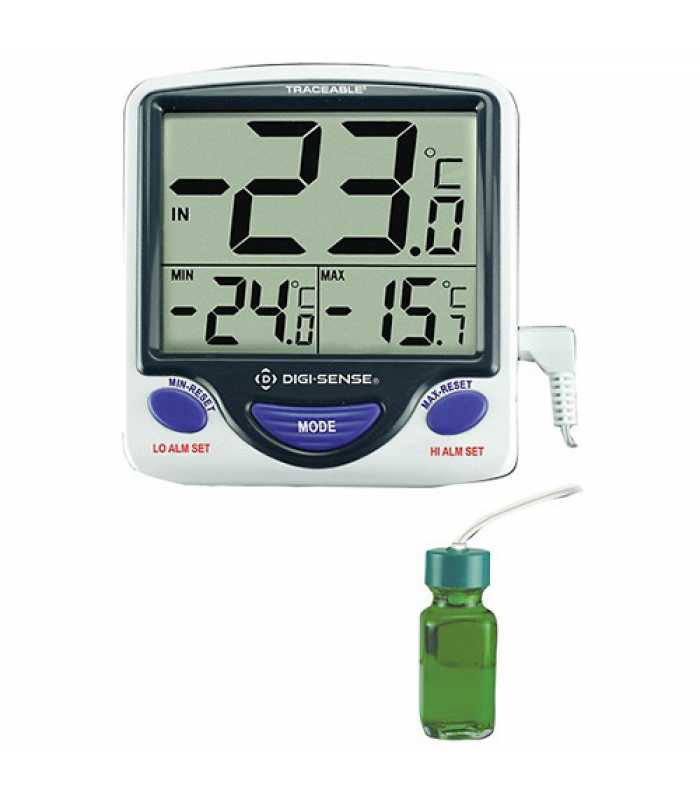 Digi-Sense 94460-82 [WD-94460-82] Jumbo Fridge/Freezer Digital Thermometer with NIST-Traceable Calibration, Bottle Probe