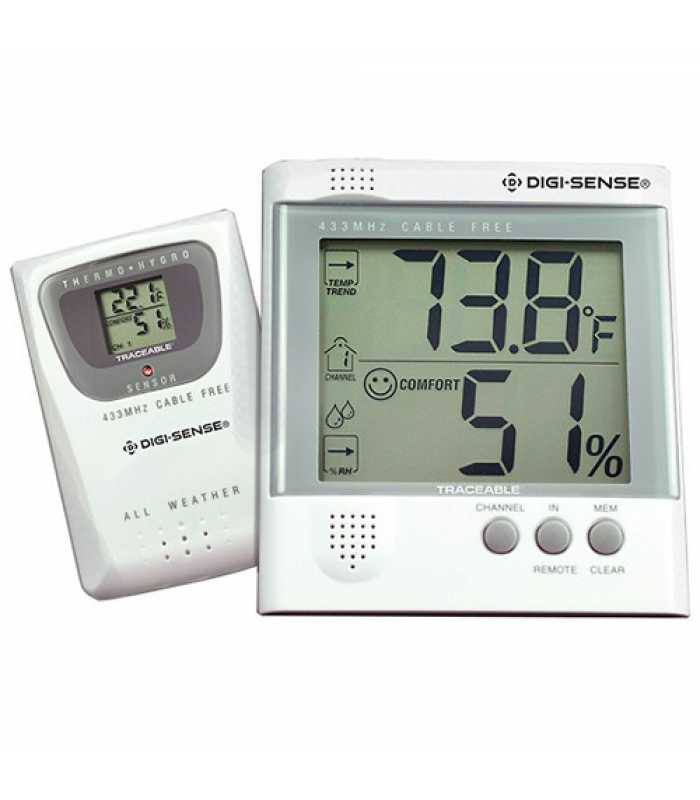 Digi-Sense 94460-84 [WD-94460-84] Wireless Thermometer and Humidity Set with NIST-Traceable Calibration, 1 Remote Module