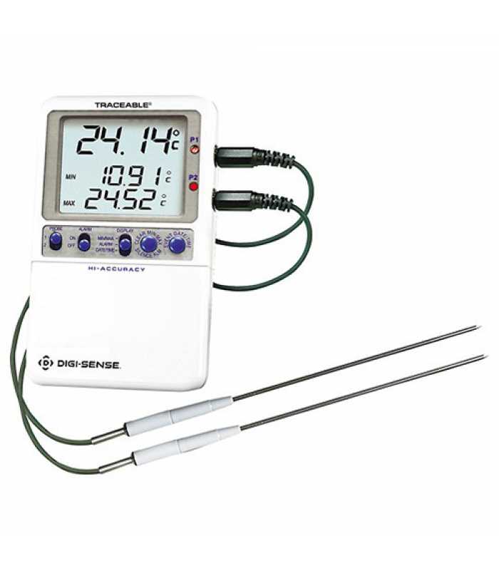 Digi-Sense 94460-99 [WD-94460-99] High-Accuracy Fridge/Freezer Thermometer with NIST-Traceable Calibration, 2 SS Probes