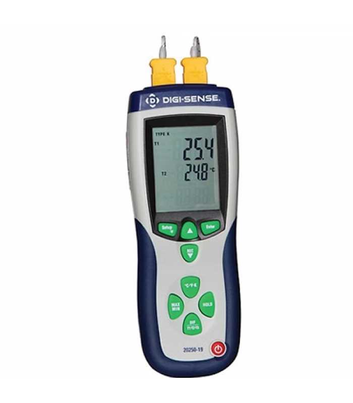 Digi-Sense WD-20250-19 [WD-20250-19] 2 Input Data Logging Thermocouple Thermometer