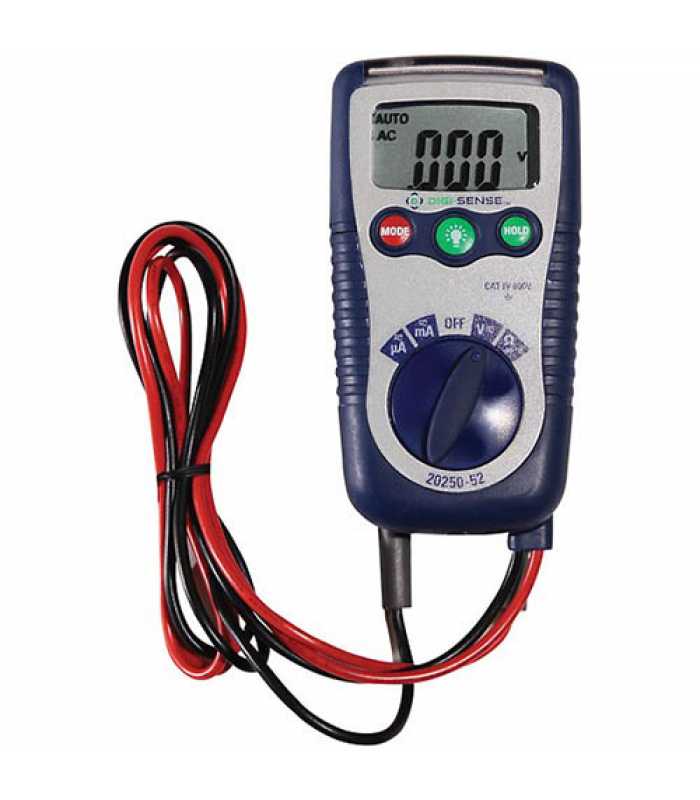 Digi-Sense 20250-52 [WD-20250-52] Auto Ranging Three-in-One Digital Multimeter, CAT III, 600 V, with NIST Traceable Calibration