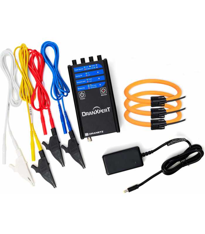 Dranetz DranXpert [DXPT-S-F3000-24PKG-US] Portable Power Logger and Power Quality Detector Kit With Sensors and 3000 A Flex CT's, 24"