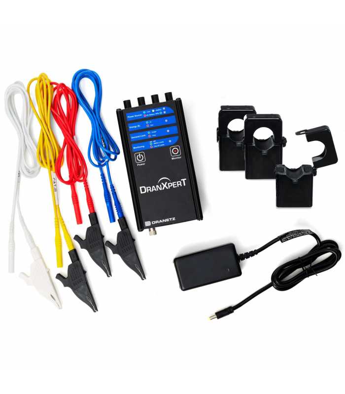 Dranetz DranXpert [DXPT-S-H5APKG-US] Portable Power Logger and Power Quality Detector Kit With Sensors and Hinged CT's, 5 A