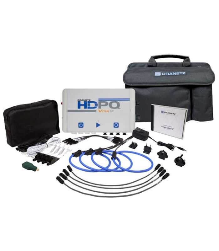 Dranetz HDPQ Visa SP [HDPQ-SPVAFLEX6KPKG] Power Quality Analyzer Kit, Three and Single Phase Probe 60/600/6000Amp