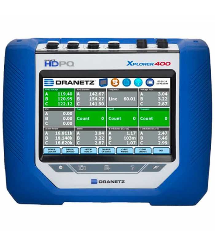 Dranetz HDPQ Xplorer 400 [HDPQ-X4APKG] Power Analyzer Starter Kit, NO CT's., 400 Hz