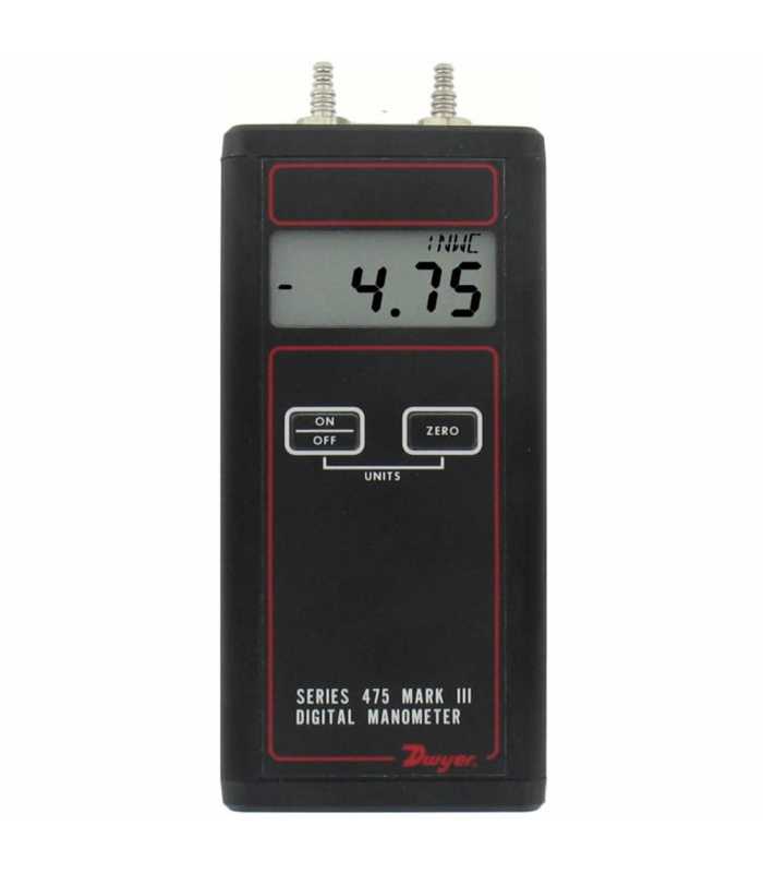 Dwyer 475 [475-00-FM] Mark III Handheld Digital Manometer, 0 to 4.000" w.c.