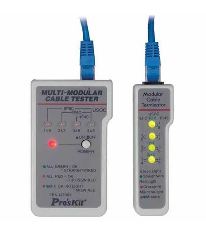 Eclipse Tools 3PK-NT005 [400-004] Multi-Modular Cable Tester, USOC4/6/8 & RJ11/12/45 Connector Capability