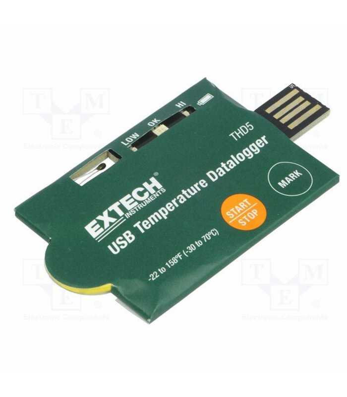Extech THD5 USB Temperature Datalogger, -22 to 158°F (-30 to 70°C) (Package of 10)