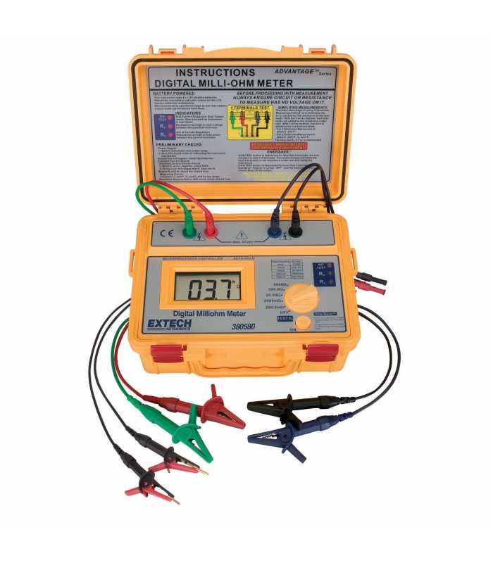Extech 380580 [380580-NIST] Battery Powered Milliohm Meter with NIST Calibration
