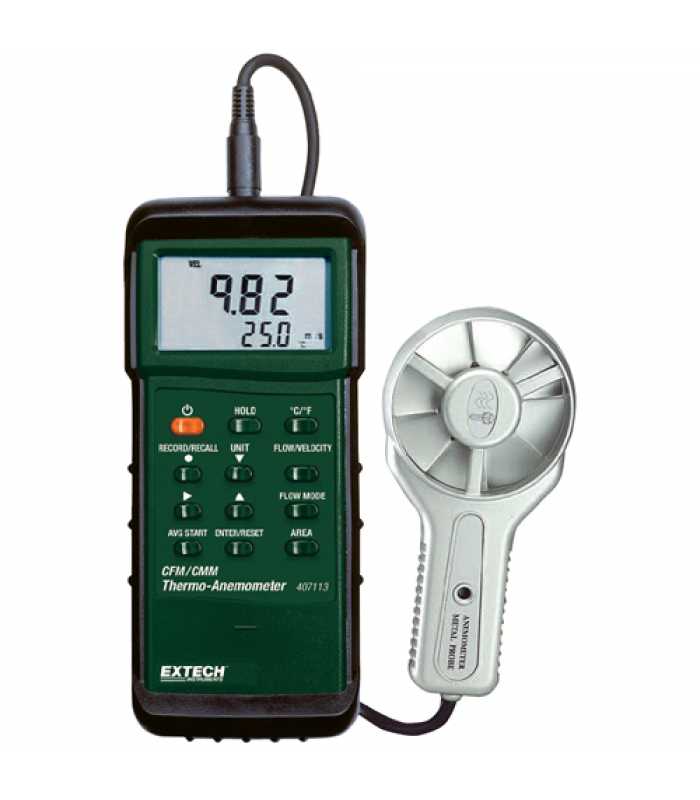 Extech 407113 [407113-NIST] Heavy Duty CFM Thermo-Anemometer with NIST Calibration